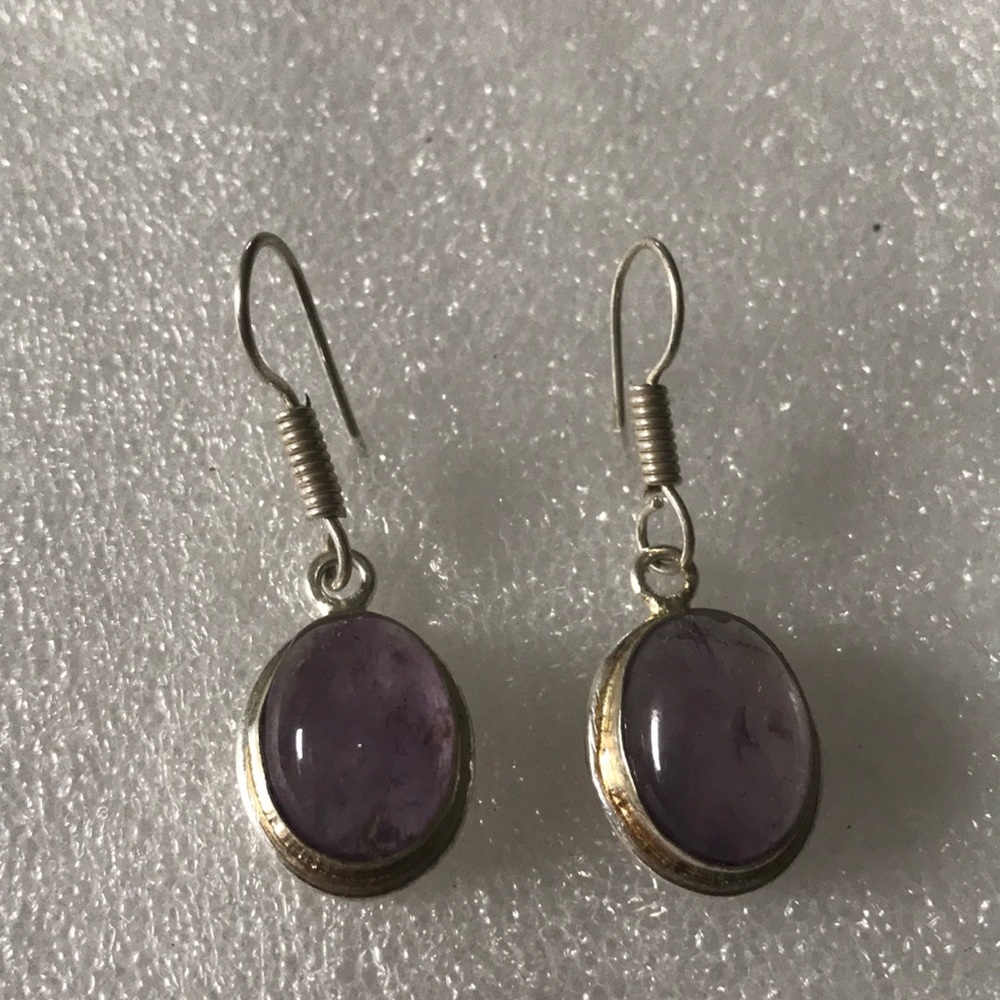 Silver gem earring